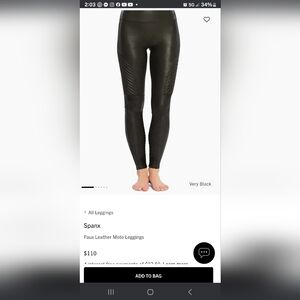 Spanx faux leather Moto leggings